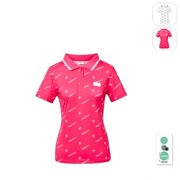 【FILA】女性 Golf 高爾夫 吸濕排汗 短袖POLO衫-桃紅 5POZ-2012-PC