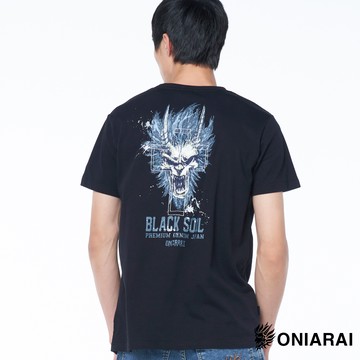 【㊙結帳2件再88折】經典墨繪爆裂鬼文字短TEE(黑) - BLUE WAY 鬼洗い