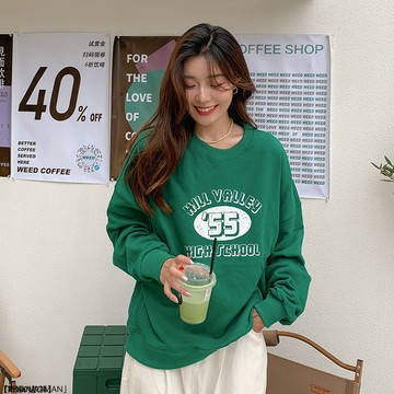 薄款長袖衛衣早秋慵懶風寬鬆中長款BF風設計感chic上衣女