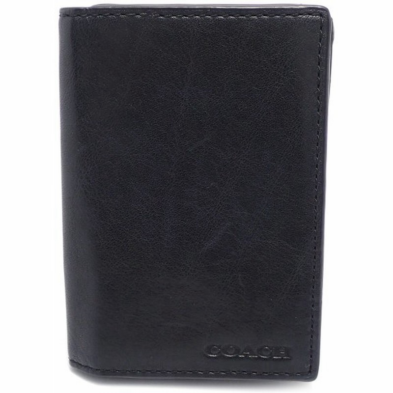 Coach コーチ レザー 名刺入れ カードケース カード入れ メンズ 黒 ブラック K 通販 Lineポイント最大0 5 Get Lineショッピング