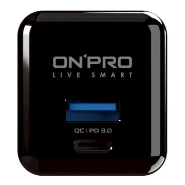 ONPRO PRO版 Type-C + USB 第三代快充小豆腐/充電器  曜石黑  1個