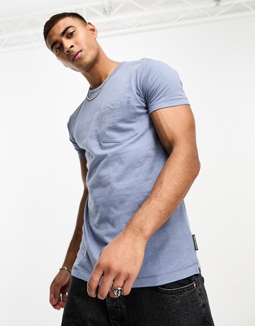 French Connection slub t-shirt in light blue
