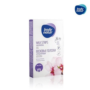 Body Natur Hair Removal Wax Strips Face with Sweet Almond Oil
