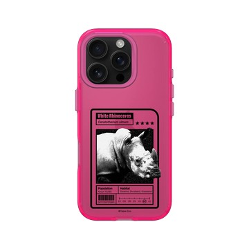 iPhone 16 Pro Clear 粉漾桃 - RHINOSHIELD X Taipei Zoo - 白犀牛：限量卡牌