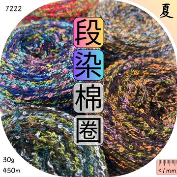 軟棉段染豆豆線 圈圈紗 棉線 人造絲 段染 毛帽 包包 帽子 鉤針 棒針 織毛線 毛線批發 上鶴毛線屋 7222