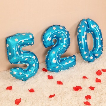 生日節慶節日布置裝飾品藍色粉色氣球 16寸大號數字鋁膜氣球