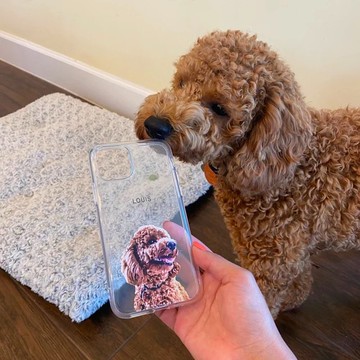 個性化手工寵物自畫像手機殼 客製化手繪iPhone手機殼毛孩子肖像