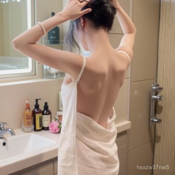 超絶睡衣浴袍夏天薄款露背純珊瑚絨浴巾連體睡衣情侶居家洗澡浴巾