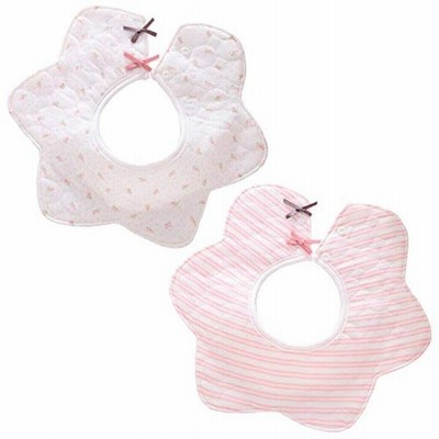 スタイ よだれかけ 落ち着いたデザインがかわいい防水スタイ 綿100 ベビービブ 女の子 360 2枚入り 通販 Lineポイント最大get Lineショッピング
