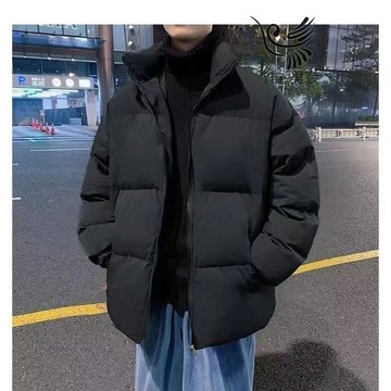 YLIE 冬季加絨加厚棉衣 羽絨外套 麵包外套男 羽絨外套大尺碼 男立領防風保暖麪包服男女同款休閒時尚百搭防寒服 羽絨服
