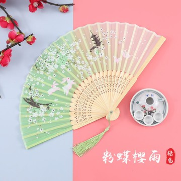 洛麗塔蒲老式古風超仙漢服女扇子古風女刺繡高顏值卡通古代學生jk