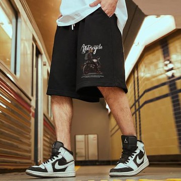 男褲胖子純棉加肥加大碼寬松休閑薄款運動過膝五分褲短褲夏季男生