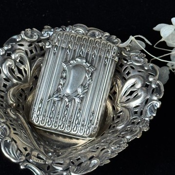 * 50890-絕美百年法國800銀浮雕火柴盒