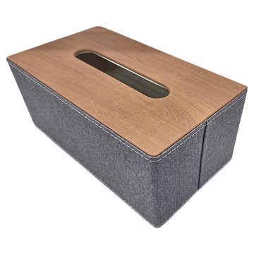 PAVRO 巴芙洛 北歐高級PU皮革面紙盒 防潮耐髒 加厚板材  經典灰色  25cm x 14cm x 10cm