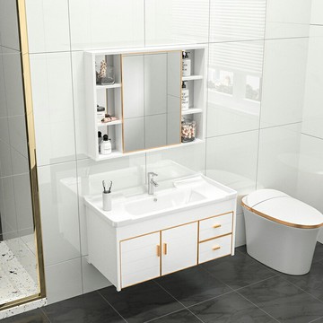 全店免運破損包賠 新款輕奢太空鋁浴室柜洗手盆柜組合衛生間洗臉盆洗漱臺掛墻式簡約