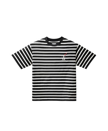 走路人條紋短Tee