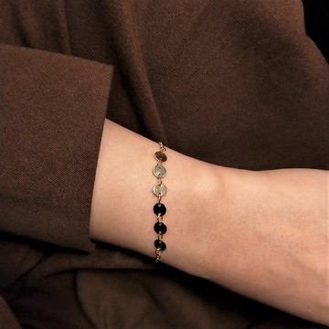 │簡約│小圓片 • 手鍊 • 14K注金 • 14kgf