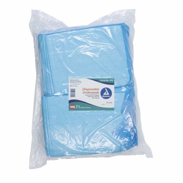 Underpad Dynarex 23 X 24 Inch Disposable Fluff Light Absorbency Case of 200 by Dynarex