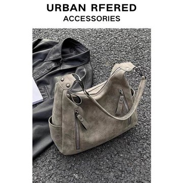 大容量包包女2024秋冬新款斜挎包磨砂質感小眾單肩包通勤托特包女