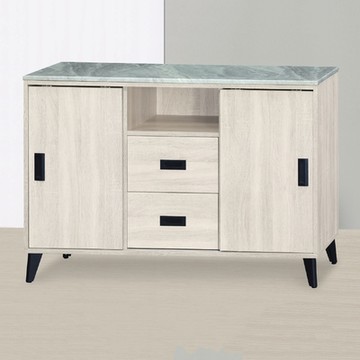 MUNA家居   鄉村白橡4尺推門石面餐櫃   120X40X82cm