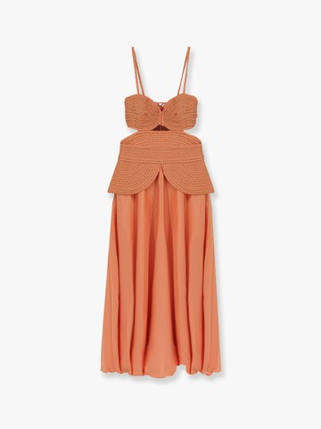 Satin sunset midi dress with braided corset - PATBO - gender_Woman