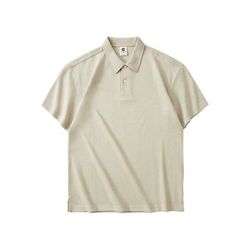 400G重磅美式休閑寬松純色百搭簡約風Polo衫春秋季男打底短袖T恤