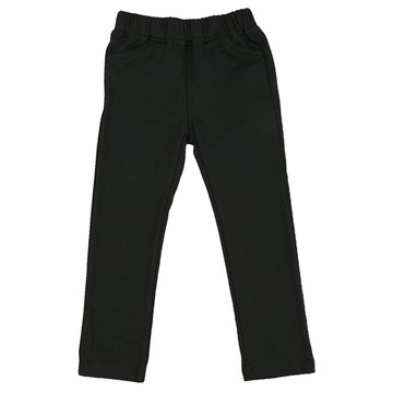 akachan honpo - 10分長經典褲-毛圈內裡 一般合身款-黑色