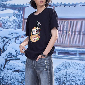 江戶勝｜男裝｜經典金色不倒翁短袖T恤