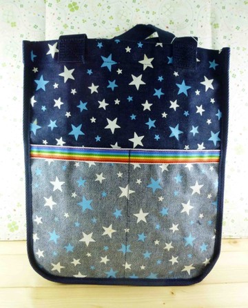 【震撼精品百貨】日本精品百貨~牛仔提袋-藍星