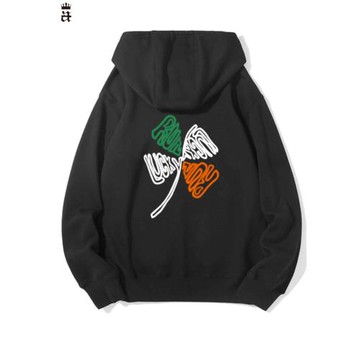 AIRKALLER/艾凱洛四葉草連帽加絨套頭衛衣秋冬時尚保暖運動休閑服