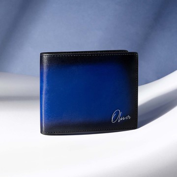 Artisan  客製化刻字 義大利擦色皮革短夾銀包 (2色)