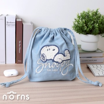 【Norns】滿799折50★Peanuts Snoopy Oversize 牛仔風束口袋