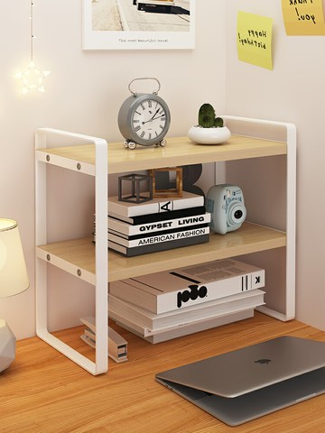 桌面置物架辦公桌收納架桌上書架小型簡易書桌雙層儲物整理小架子