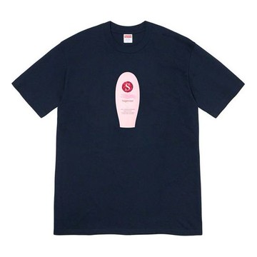 Supreme FW19 Week 1 Super Cream Tee Short Sleeve Unisex Navy Blue
