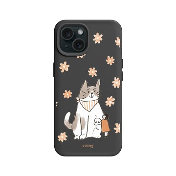 iPhone 15 SolidX 黑 - 小犬工作室 The little K9s - I'm with you（貓款）