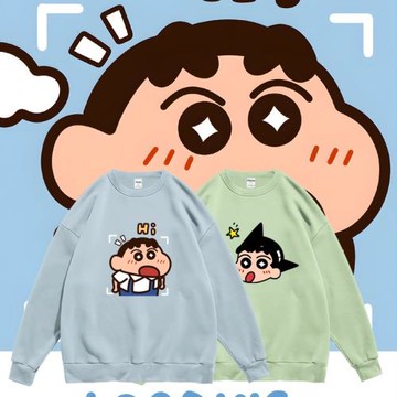 二次元卡通動漫蠟筆小新可愛印花周邊圓領套頭寬松衛衣春秋男女