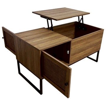 AOTTO歐式多功能收納儲物升降茶几(茶几 客廳桌 升降桌 餐桌)深色