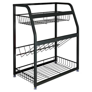 Lifecode 生活密碼 收納王304不鏽鋼 置物架/調料架 3層  35 x 19.5 x 41cm  1個  炭黑色