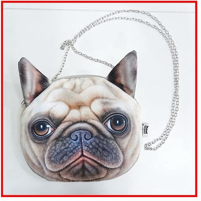 幸せを運ぶ リアルフェイスショルダーバッグ 犬 パグ 通販 Lineポイント最大0 5 Get Lineショッピング