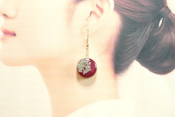 樹脂藝術 圓形耳環・傳說中的妳