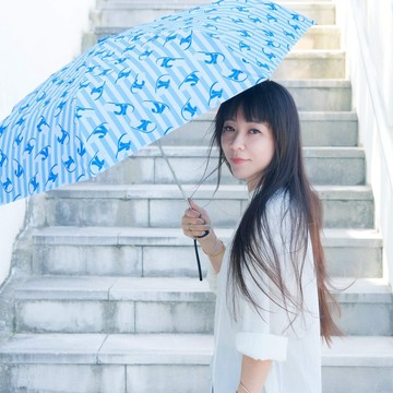 【錦源興】藍白拖抗UV輕量折傘 l 台灣製 雨傘 陽傘 輕量 大傘面