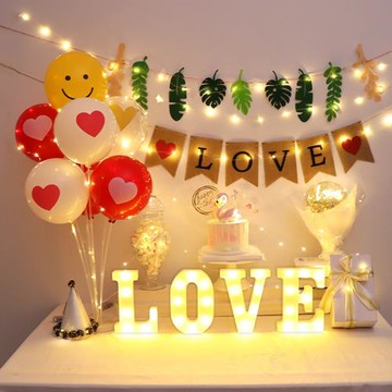 發光氣球love燈 跨年情人節酒店驚喜布置告白KTV生日場景氛圍裝飾