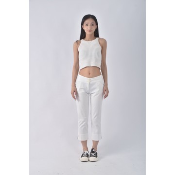 (M) 丹寧牛仔直筒白色長褲二手衣