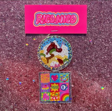 繽紛 插畫 閃亮 貼紙 F