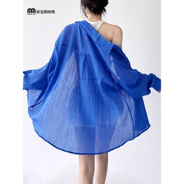 2025夏季新款防曬衣長袖襯衫女韓系chic穿搭寬松慵懶風顯瘦上衣