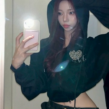 MUCENT 豹紋愛心 連帽 雙拉鍊外套 男女同款 兩色 韓國代購