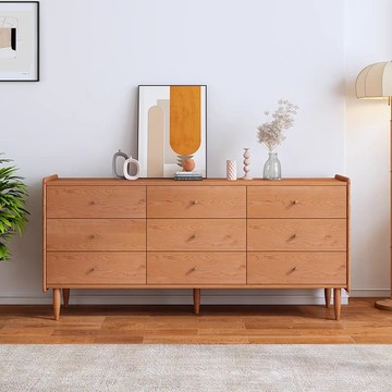 免運 附發票 斗櫃 北歐斗櫃臥室抽屜收納櫃實木落地置物櫃邊櫃床頭櫃復古客廳電視櫃S067快速出貨