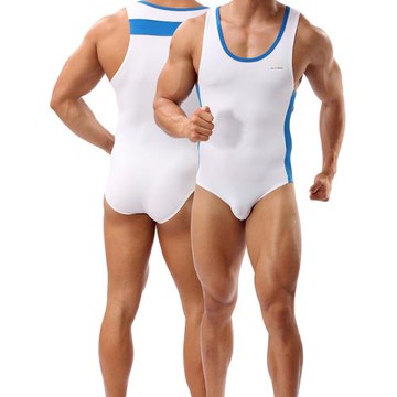 無畏船長 男士彈力緊身運動健身居家美體塑身背心三角絲滑連體衣