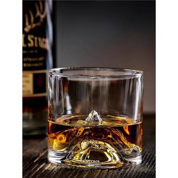 加拿大LIITON喬戈里峰山形威士忌酒杯洋烈酒杯酒吧家用商務250ml