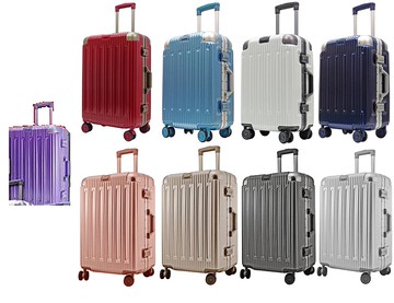 限時 滿3千賺10%點數↘ | ~雪黛屋~BATOLON 25吋旅行箱防盜鋁框隱藏外掛鈎拜耳PC+ABS髮絲紋雙海關鎖硬殼箱360度旋轉耐摔撞W2408